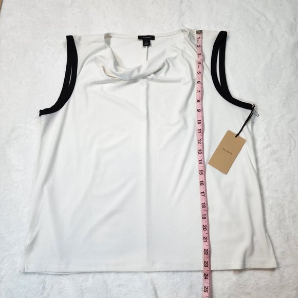 Halogen White Sleeveless Cowl Neck Blouse Size Large - Picture 7 of 14
